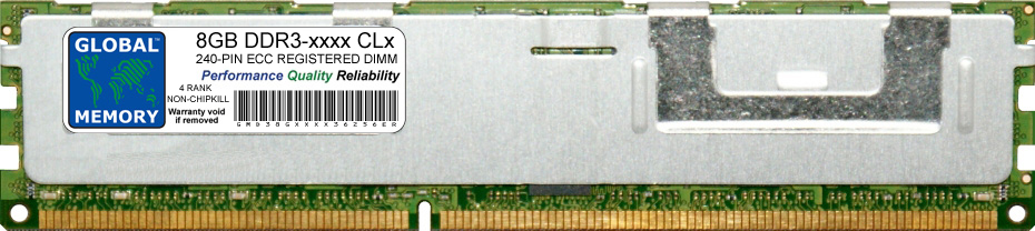 8GB DDR3 1066/1333MHz 240-PIN ECC REGISTERED DIMM (RDIMM) MEMORY RAM FOR DELL SERVERS/WORKSTATIONS (4 RANK NON-CHIPKILL)